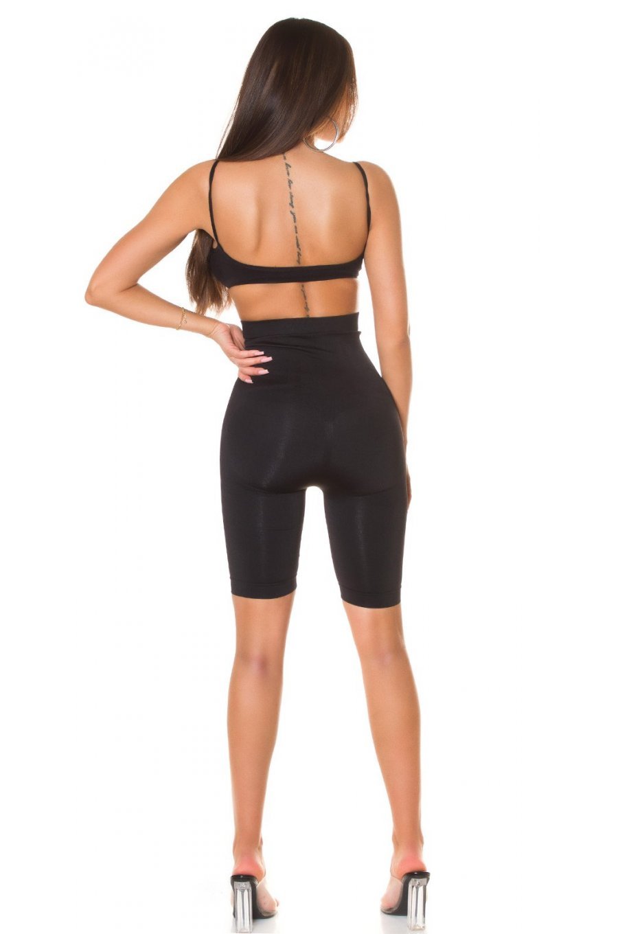 Colanti biker scurti negri modelatori cu talie inalta Yaren Colanti biker scurti negri modelatori cu talie inalta Yaren 6 - jojofashion.ro
