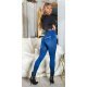 Colanti dama cu aspect de blugi, albastri, mulati, cu talia inalta, Dilania 5 - jojofashion.ro