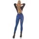 Colanti dama cu aspect de blugi, albastri, mulati, cu talia inalta, Dilania 7 - jojofashion.ro