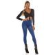 Colanti dama cu aspect de blugi, albastri, mulati, cu talia inalta, Dilania 8 - jojofashion.ro