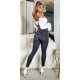 Colanti dama cu aspect de blugi, negri, mulati, cu glitter, Zaylin 5 - jojofashion.ro