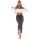 Colanti dama cu aspect de blugi, negri, mulati, cu glitter, Zaylin 6 - jojofashion.ro