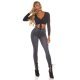 Colanti dama cu aspect de blugi, negri, mulati, cu talia inalta, Dilania 9 - jojofashion.ro