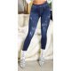 Colanti dama denim look, albastri, cu talia inalta, Nialla Colanti dama denim look, albastri, cu talia inalta, Nialla 2 - jojofashion.ro
