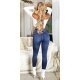 Colanti dama denim look, albastri, cu talia inalta, Nialla Colanti dama denim look, albastri, cu talia inalta, Nialla 5 - jojofashion.ro