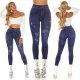Colanti dama denim look, albastri, cu talia inalta, Nialla Colanti dama denim look, albastri, cu talia inalta, Nialla 9 - jojofashion.ro