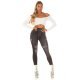 Colanti dama denim look, negri, cu talia inalta, Nialla Colanti dama denim look, negri, cu talia inalta, Nialla 6 - jojofashion.ro
