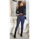 Colanti elastici bleumarin navy cu talie inalta Marissa Colanti elastici bleumarin navy cu talie inalta Marissa 5 - jojofashion.ro