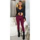 Colanti elastici burgundy cu talie inalta Marissa Colanti elastici burgundy cu talie inalta Marissa 4 - jojofashion.ro