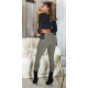 Colanti elastici kaki cu talie inalta Marissa Colanti elastici kaki cu talie inalta Marissa 5 - jojofashion.ro