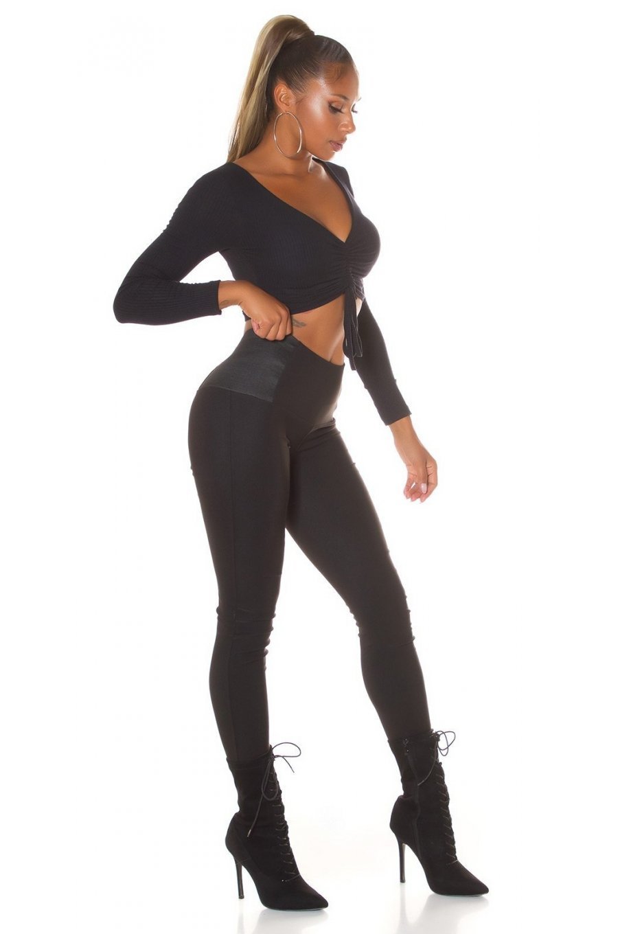 Colanti dama elastici, negri, cu talia inalta, Marissa Colanti dama elastici, negri, cu talia inalta, Marissa 6 - jojofashion.ro