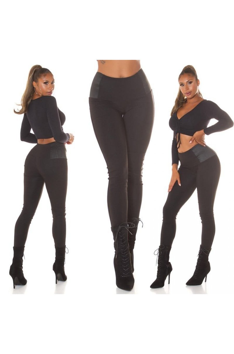 Colanti dama elastici, negri, cu talia inalta, Marissa Colanti dama elastici, negri, cu talia inalta, Marissa 9 - jojofashion.ro