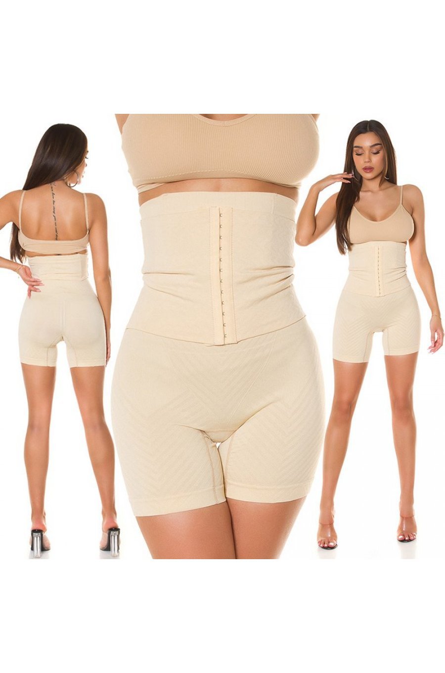 Colanti modelatori scurti bej cu corset Deydra Colanti modelatori scurti bej cu corset Deydra 7 - jojofashion.ro