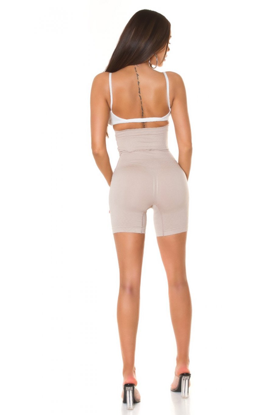 Colanti modelatori scurti cappuccino cu corset Deydra Colanti modelatori scurti cappuccino cu corset Deydra 4 - jojofashion.ro