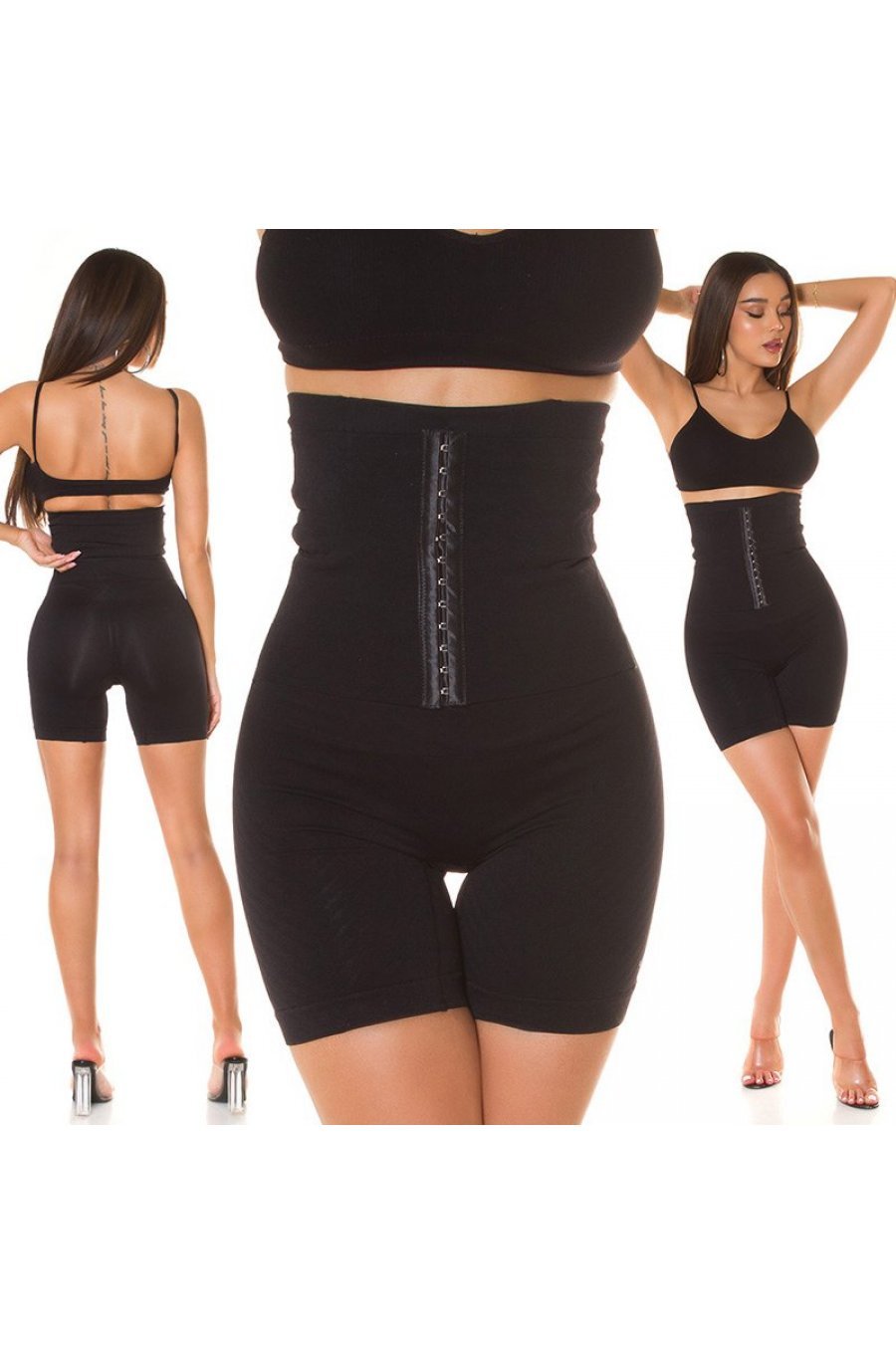 Colanti modelatori scurti negri cu corset Deydra Colanti modelatori scurti negri cu corset Deydra 6 - jojofashion.ro