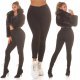 Colanti negri cu talie inalta din vascoza Serray Colanti negri cu talie inalta din vascoza Serray 6 - jojofashion.ro