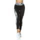 Colanti dama negri cu talia inalta si print floral Saany 3 - jojofashion.ro