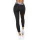 Colanti dama negri cu talia inalta si print floral Saany 4 - jojofashion.ro