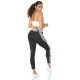 Colanti dama negri cu talia inalta si print floral Saany 6 - jojofashion.ro