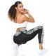 Colanti dama negri cu talia inalta si print floral Saany 7 - jojofashion.ro