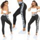 Colanti dama negri cu talia inalta si print floral Saany 8 - jojofashion.ro