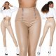 Colanti piele eco bej cu talie inalta Susan 5 - jojofashion.ro