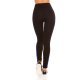 Colanti sport negri cu talie inalta si dunga albastra Josie 5 - jojofashion.ro