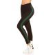 Colanti sport negri cu talie inalta si dunga verde Josie 2 - jojofashion.ro