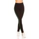 Colanti sport negri cu talie inalta si dunga verde Josie 3 - jojofashion.ro