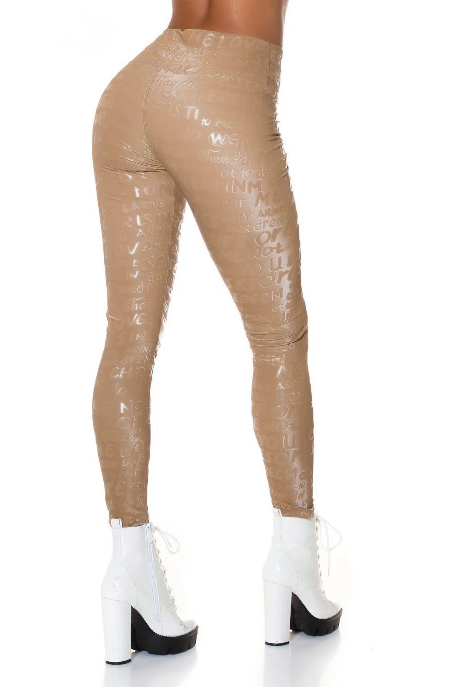 Colanti dama termici luciosi cappuccino cu talia inalta Rubio Colanti dama termici luciosi cappuccino cu talia inalta Rubio 2 - jojofashion.ro