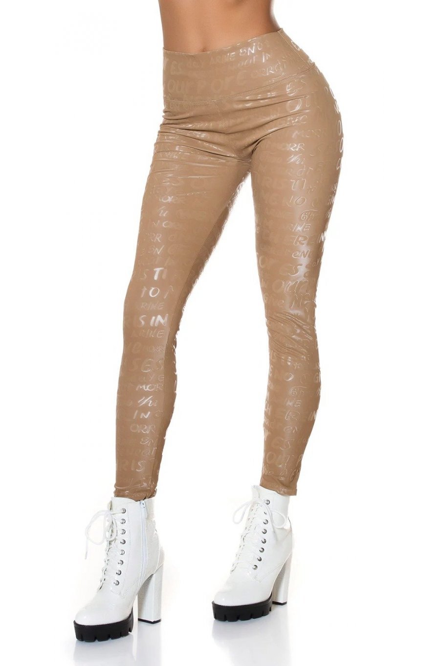 Colanti dama termici luciosi cappuccino cu talia inalta Rubio Colanti dama termici luciosi cappuccino cu talia inalta Rubio 3 - jojofashion.ro