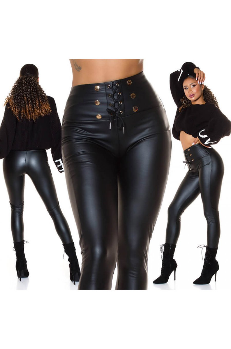 Colanti dama termici piele eco neagra cu talia inalta Cindy Colanti dama termici piele eco neagra cu talia inalta Cindy 5 - jojofashion.ro