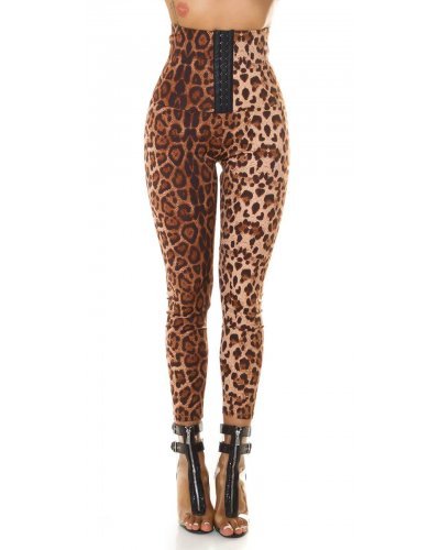 Colanti dama, Colanti modelatori cu corset animal print leopard maro Dezzi - jojofashion.ro