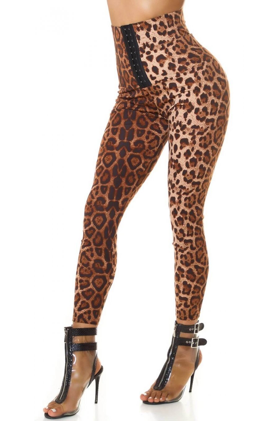 Colanti modelatori cu corset animal print leopard maro Dezzi Colanti modelatori cu corset animal print leopard maro Dezzi 2 - jojofashion.ro