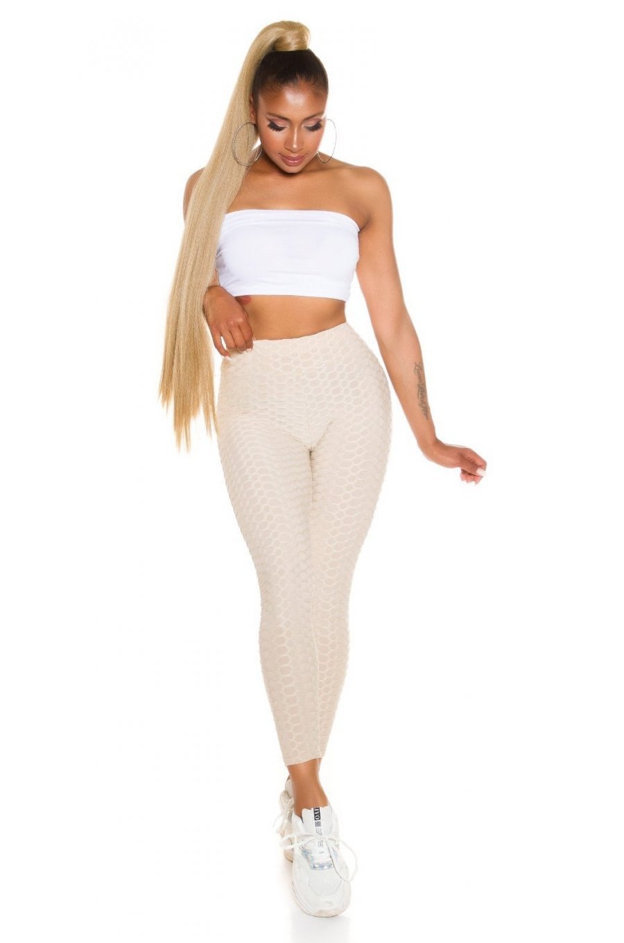 Colanti modelatori fagure bej cu push up cu talie inalta Sanziana Colanti modelatori fagure bej cu push up cu talie inalta Sanziana 3 - jojofashion.ro