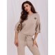 Compleu dama tricotat din vascoza bej Camelly 4 - jojofashion.ro