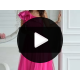 Rochie lunga roz fucsia din tulle cu un umar gol si volan din satin Irresistible 5 - jojofashion.ro