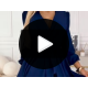 Rochie scurta bleumarin navy cu maneca lunga vaporoasa Aurora 6 - jojofashion.ro
