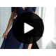 Rochie de ocazie lunga eleganta din glitter bleumarin cu umerii goi ValentinaLux 5 - jojofashion.ro