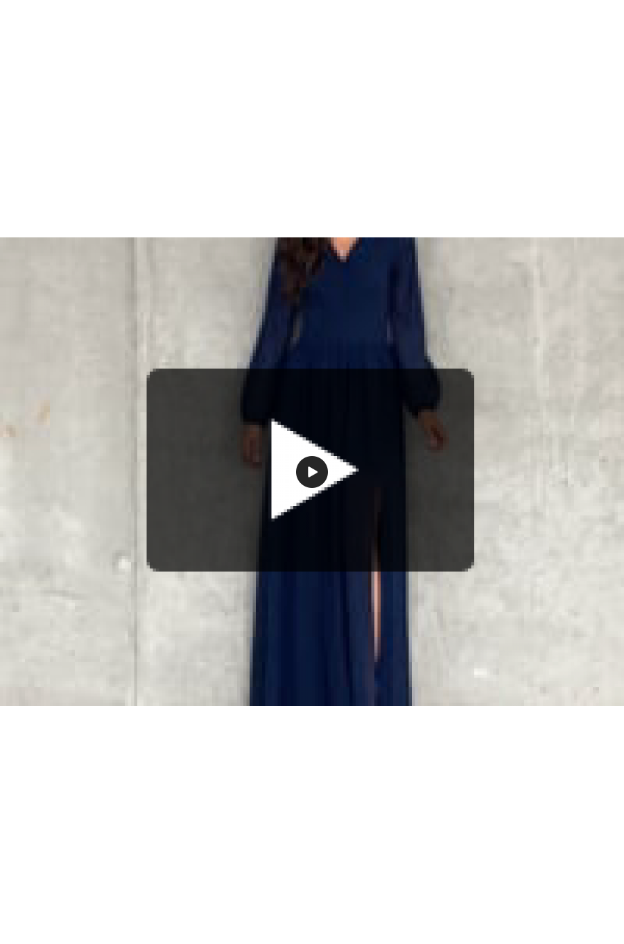 Rochie lunga din voal chiffon bleumarin vaporoasa cu maneca lunga Stella 4 - jojofashion.ro