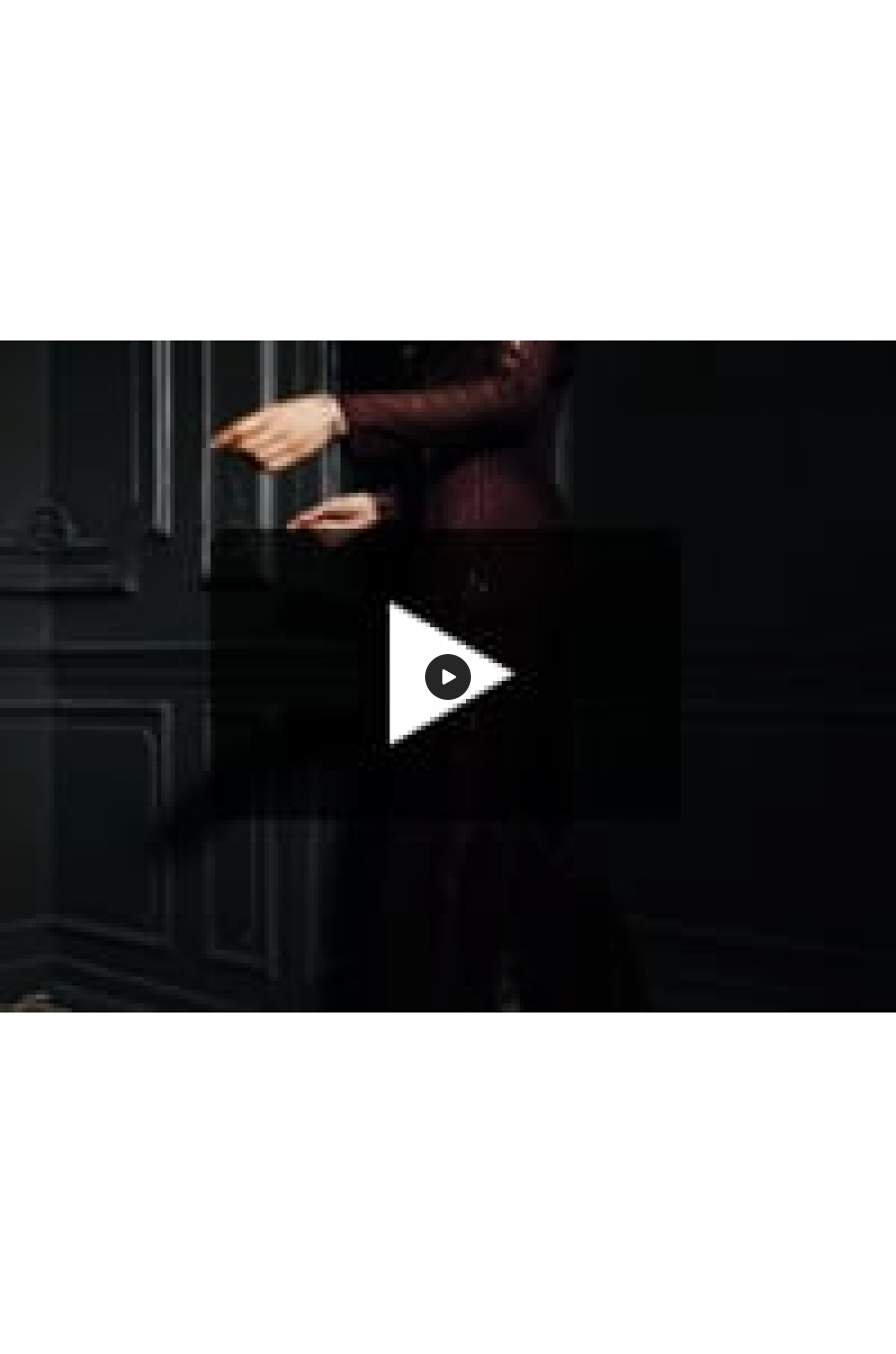 Salopeta eleganta evazata din paiete burgundy cu maneca lunga Geena 3 - jojofashion.ro