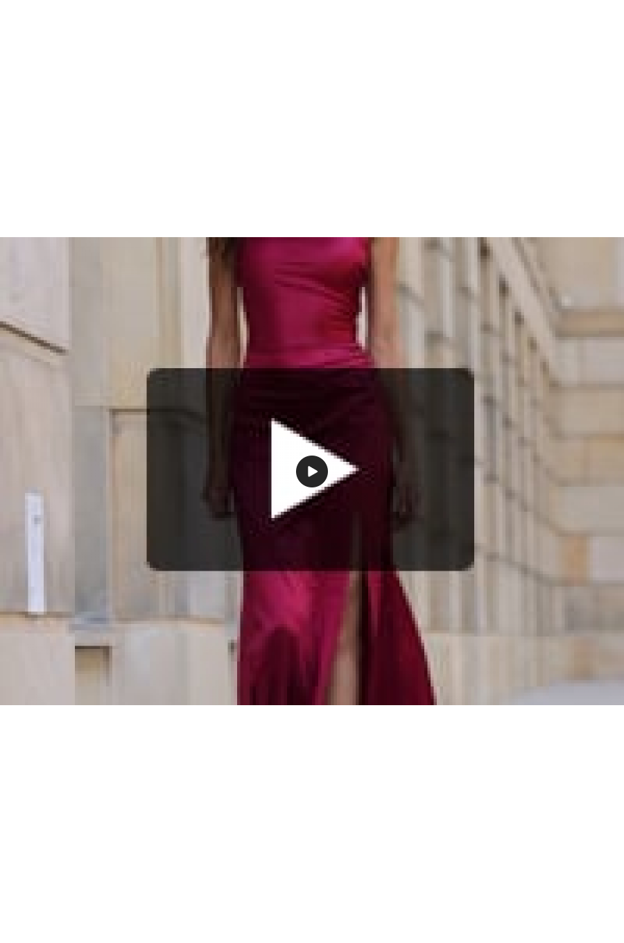 Rochie lunga din satin burgundy cu un umar gol Inez Rochie lunga din satin burgundy cu un umar gol Inez 2 - jojofashion.ro