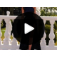 Rochie lunga din satin bleumarin navy cu un umar gol Inez 4 - jojofashion.ro