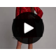 Rochie rosie din catifea cu paiete scurta croi A cu fundița si maneca lunga Glossy 4 - jojofashion.ro