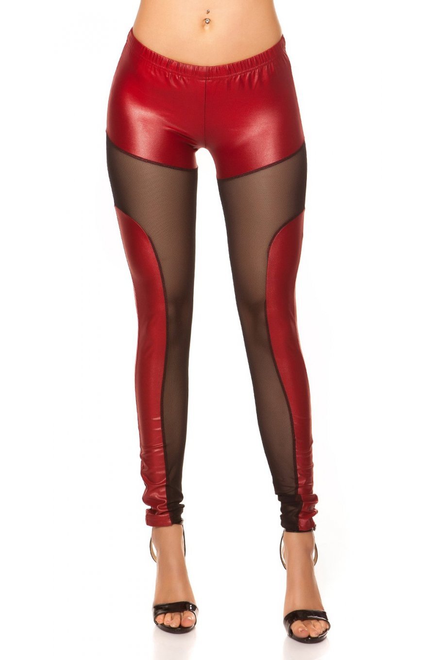 Colanti Wetlook bordo cu plasa neagra Jaxie Colanti Wetlook bordo cu plasa neagra Jaxie 4 - jojofashion.ro