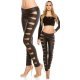 Pantaloni dama mulati negri cu aspect de piele Christine 2 - jojofashion.ro