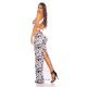 Rochie scurta mulata animal print zebra cu spatele gol Iga 4 - jojofashion.ro