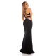 Rochie lunga neagra mulata tip sirena cu umerii goi Artemis 2 - jojofashion.ro
