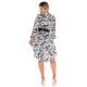 Rochie tip camasa scurta zebra print oversized asimetrica Sabrina 5 - jojofashion.ro