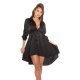 Rochie de zi oversized tip camasa neagra asimetrica Sabrina 3 - jojofashion.ro